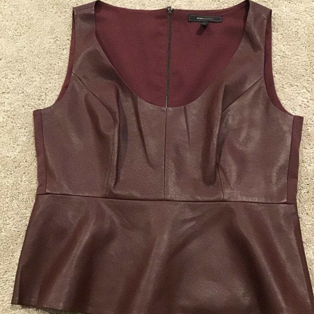 BcbgMaxazria Faux Leather Vest size Large